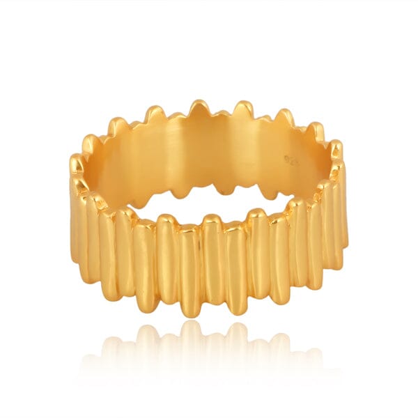 18ct Gold Vermeil Matte Finish Ring - BARNBURY