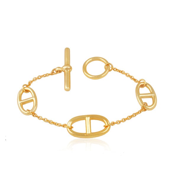 18k Vermeil T-bar Link Bracelet Bracelet Barnbury 