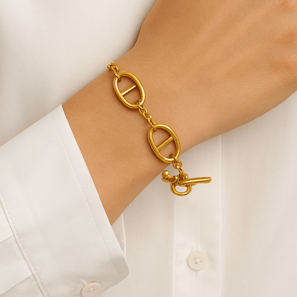 18k Vermeil T-bar Link Bracelet Bracelet Barnbury 