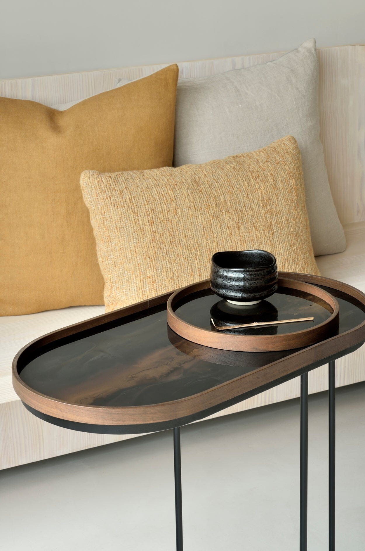 Oblong Organic Bronze Glass Tray Tray Ethnicraft 