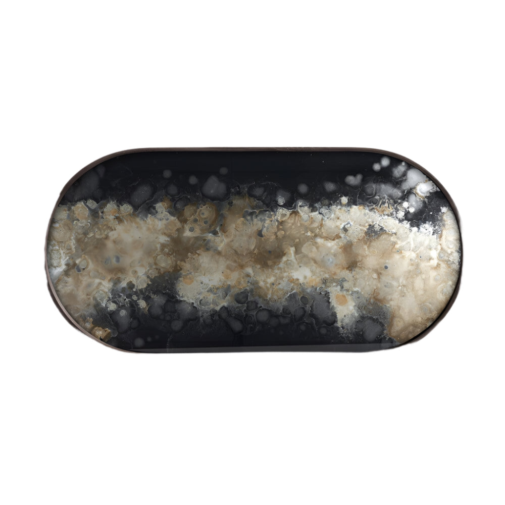Black Organic Glass Tray Tray Ethnicraft 