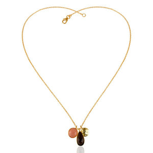 18ct Gold Plated Rose Chalcedony and Smoky Briolette necklace - Barnbury