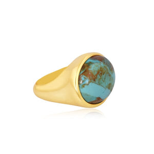 18ct Gold Vermeil Kingman Turquoise Ring - Barnbury