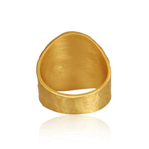 18ct Gold Vermeil Hammered Ring - Barnbury