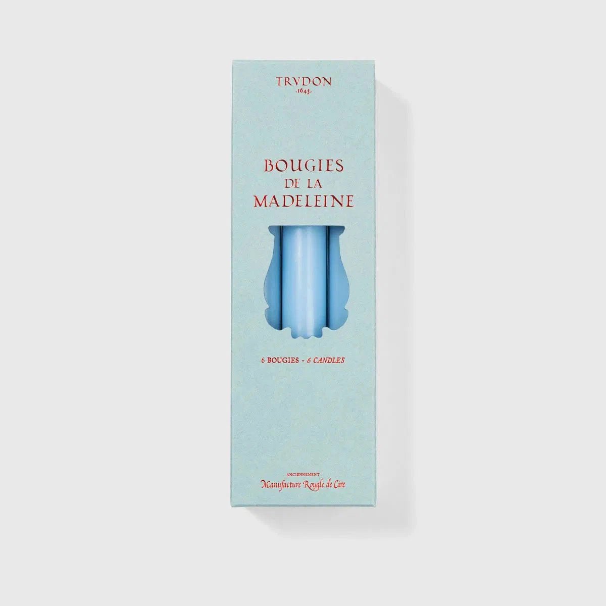6 Trudon Sky Blue Madeleine Candles - BARNBURY