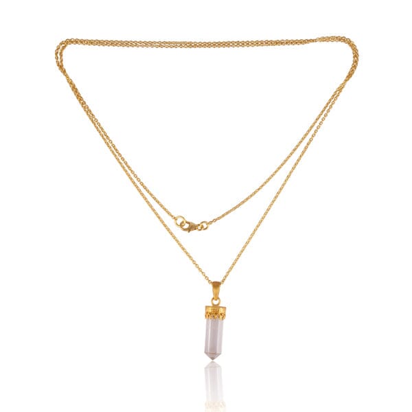 18ct Gold Vermeil Crystal Quartz Cut Pencil necklace - Barnbury
