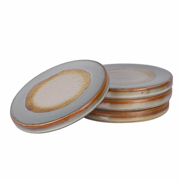 Set of 4 Dartmouth Pale Celadon and Sand Ceramic Coasters