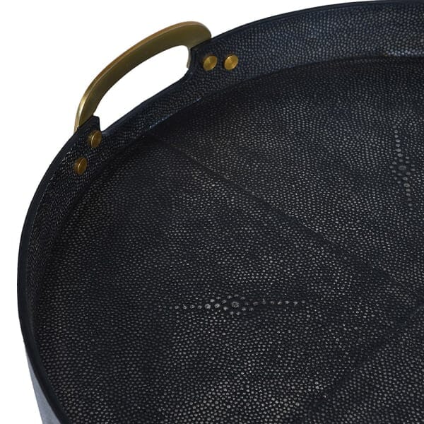 Vail Faux Shagreen Leather Tray Serving Trays Barnbury 