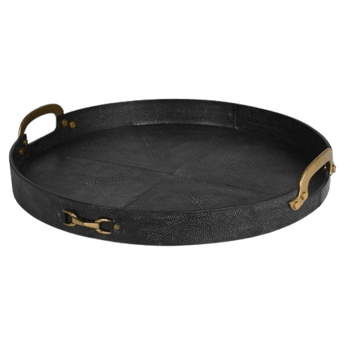 Vail Faux Shagreen Leather Tray Serving Trays Barnbury 