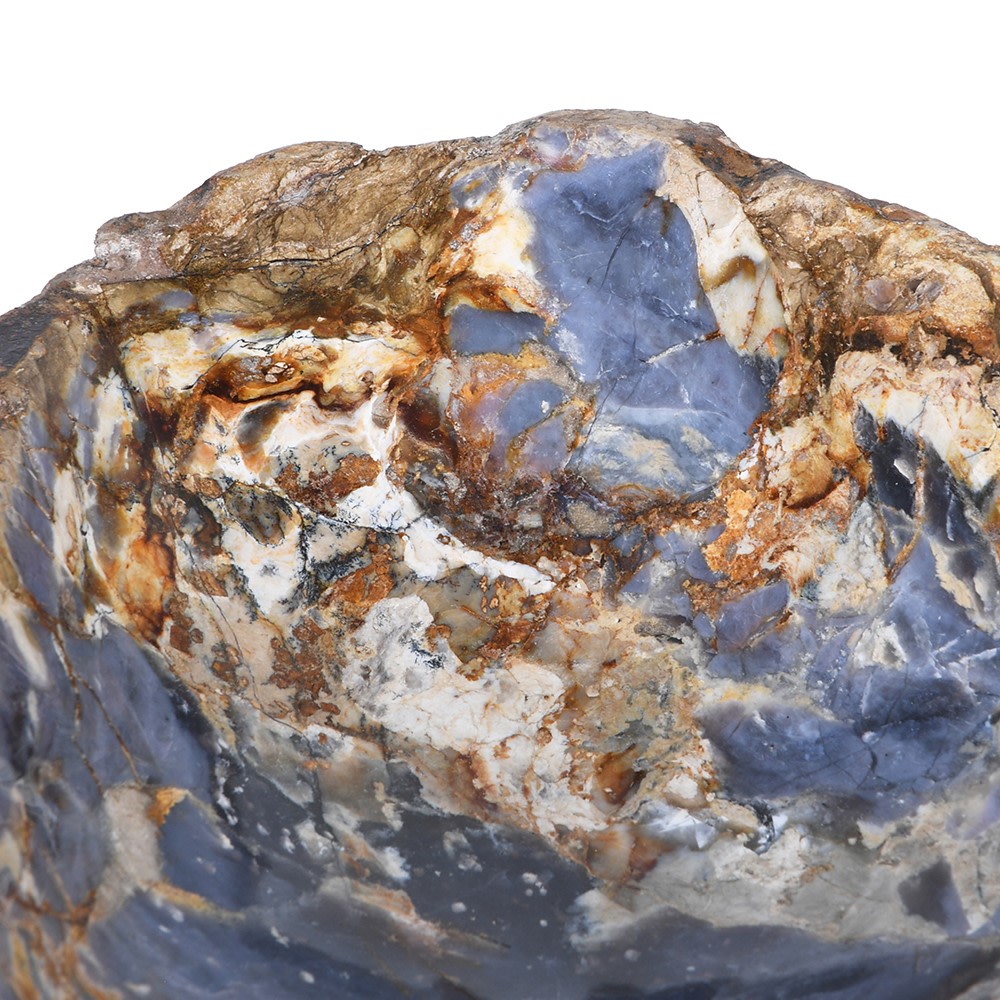 Polished Blue Jasper Bowl with Cream Rim