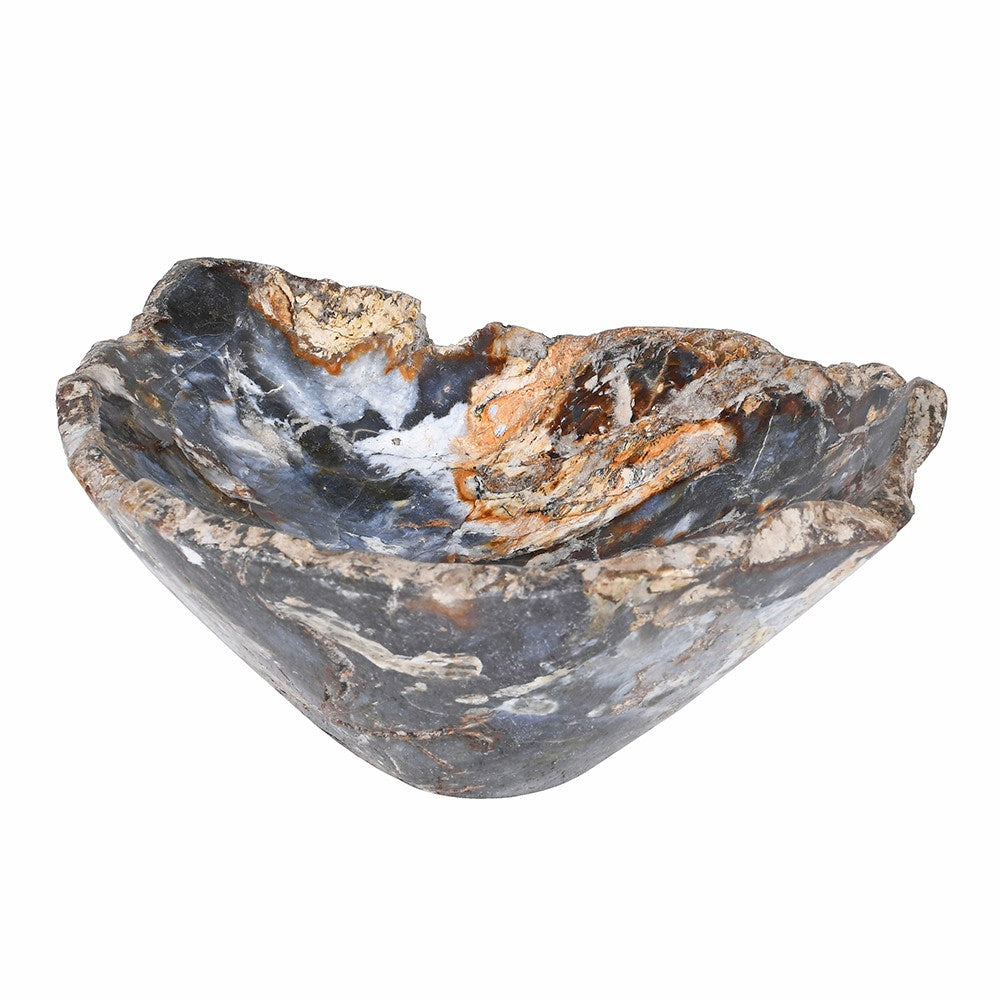 Polished Blue Jasper Bowl with Rough Hewn Edge