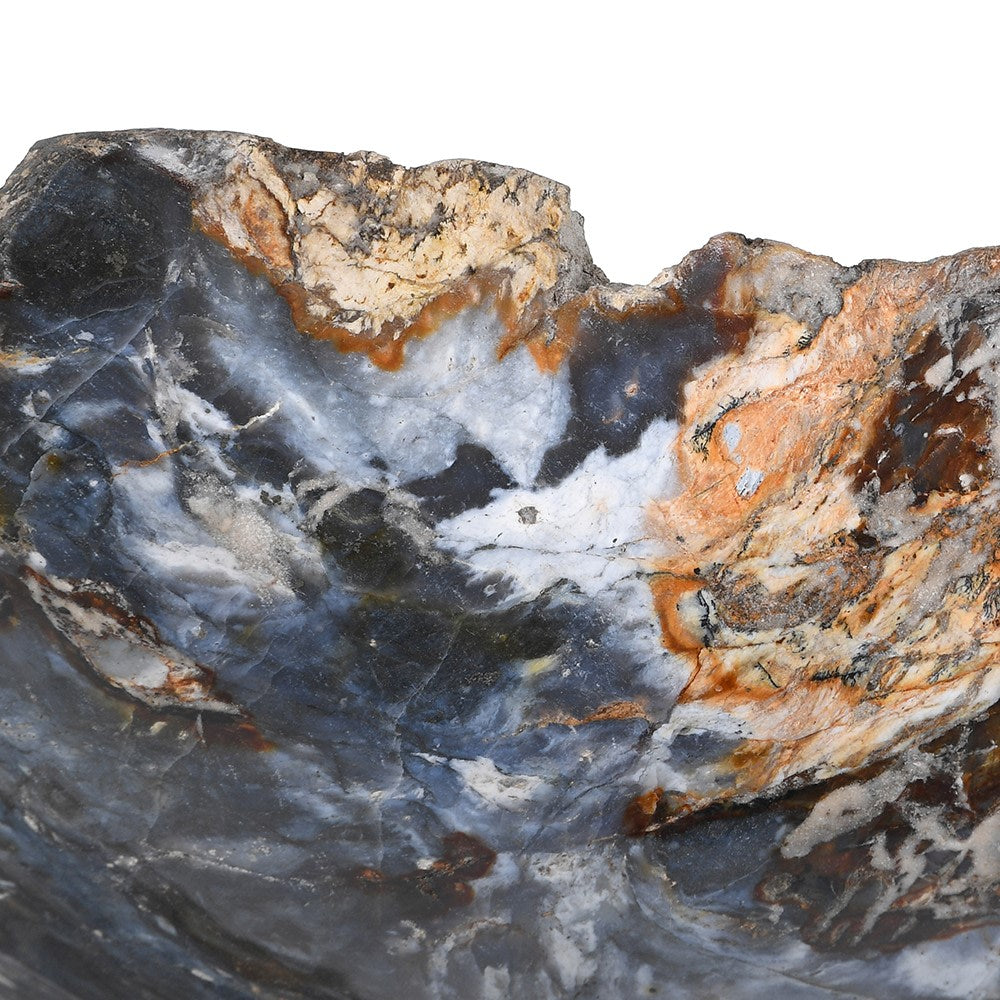 Polished Blue Jasper Bowl with Rough Hewn Edge