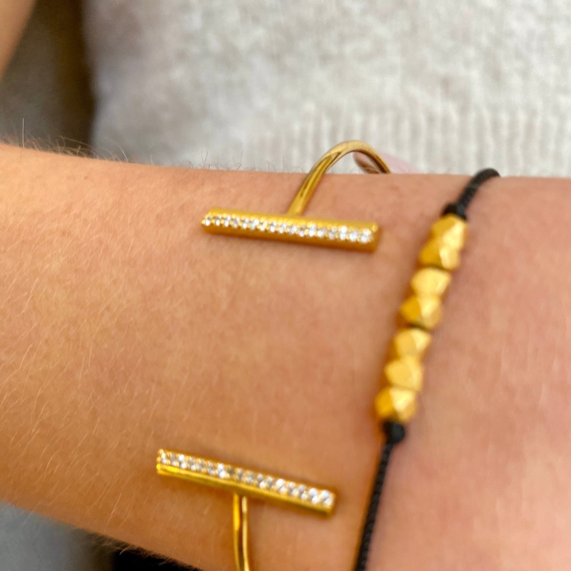 Gold Plated Sterling Silver Black Dori Bracelet Bracelet Barnbury 