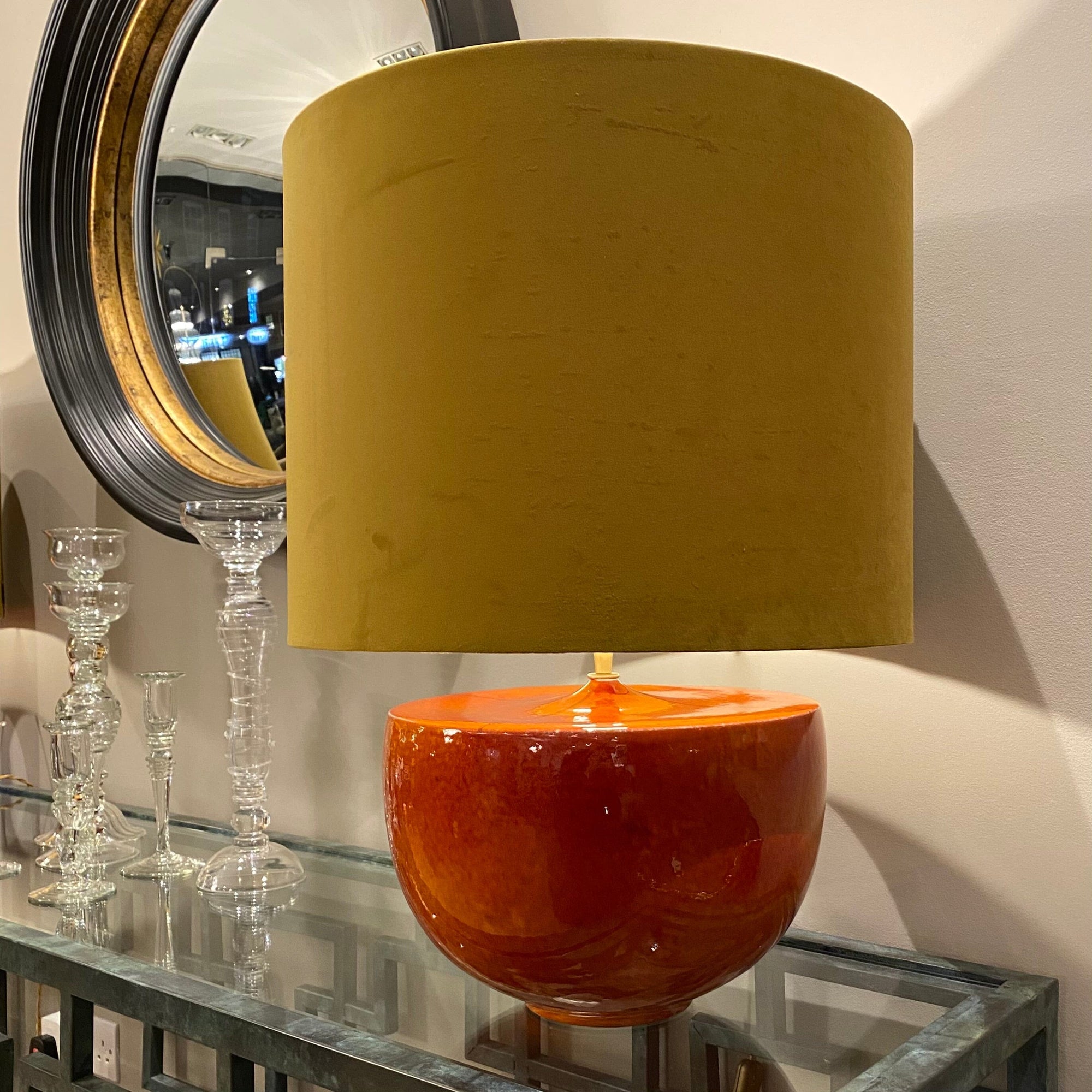Arlo Lamp Base with Velvet Shade Table Lamp Barnbury 