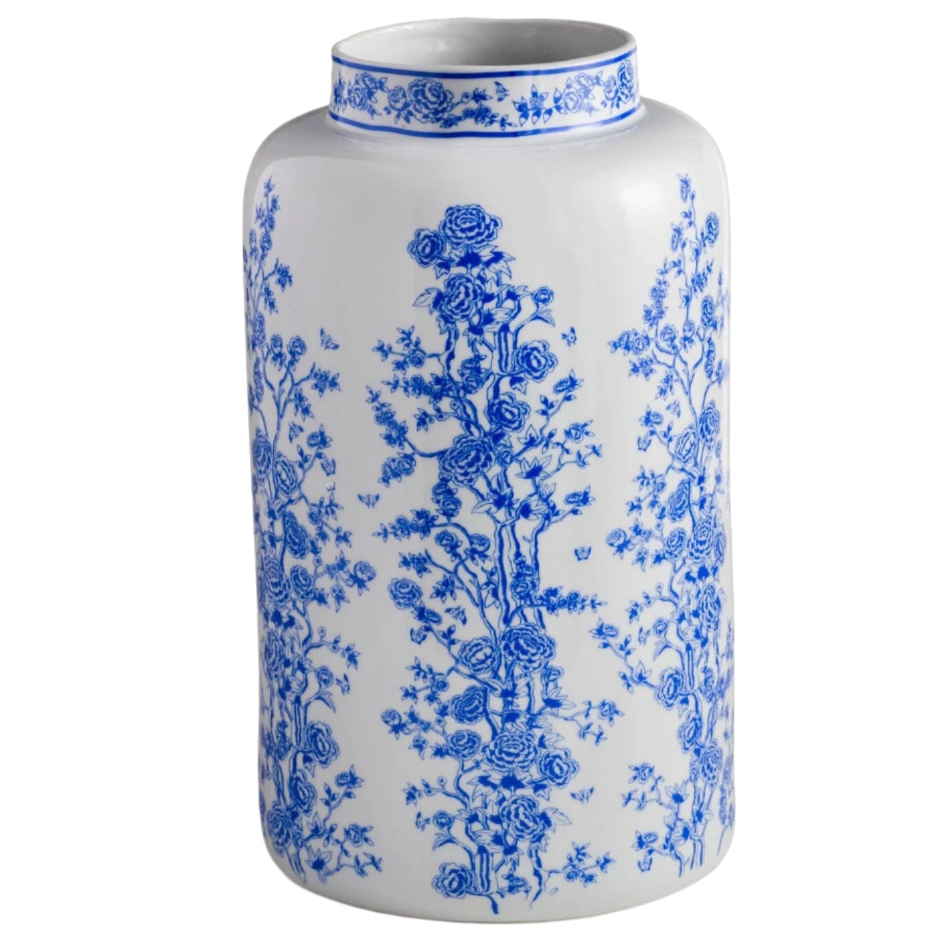 Blue and White Chinese Floral Vase Vases Portland Fir 