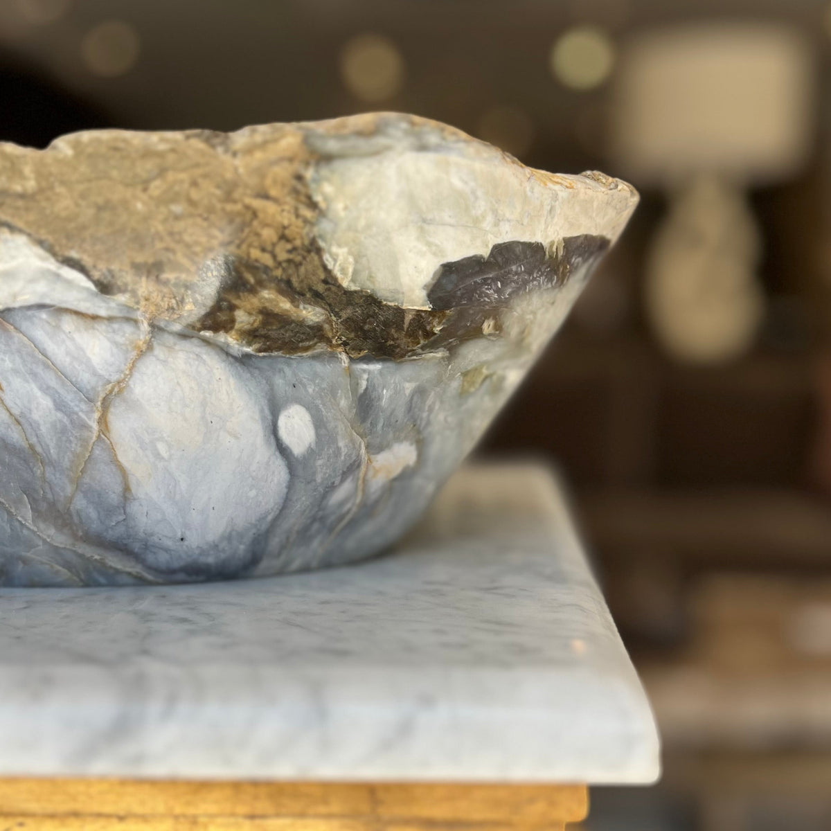 Polished Blue Jasper Uneven Bowl