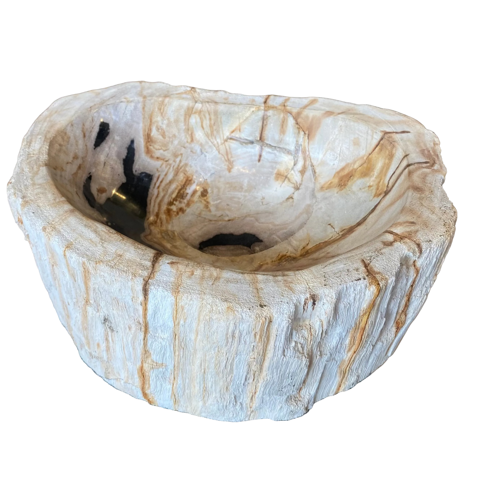 Petrified Wood Bowl - Pale Stone Oval