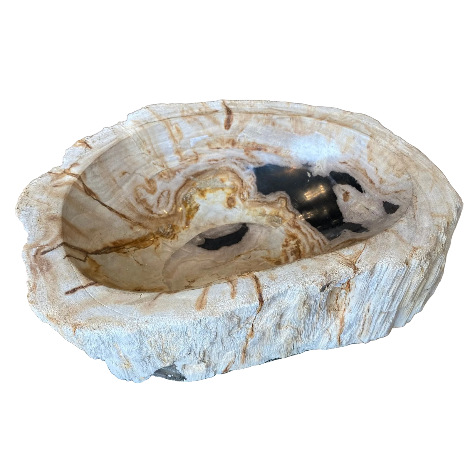 Petrified Wood Bowl - Pale Stone Oval
