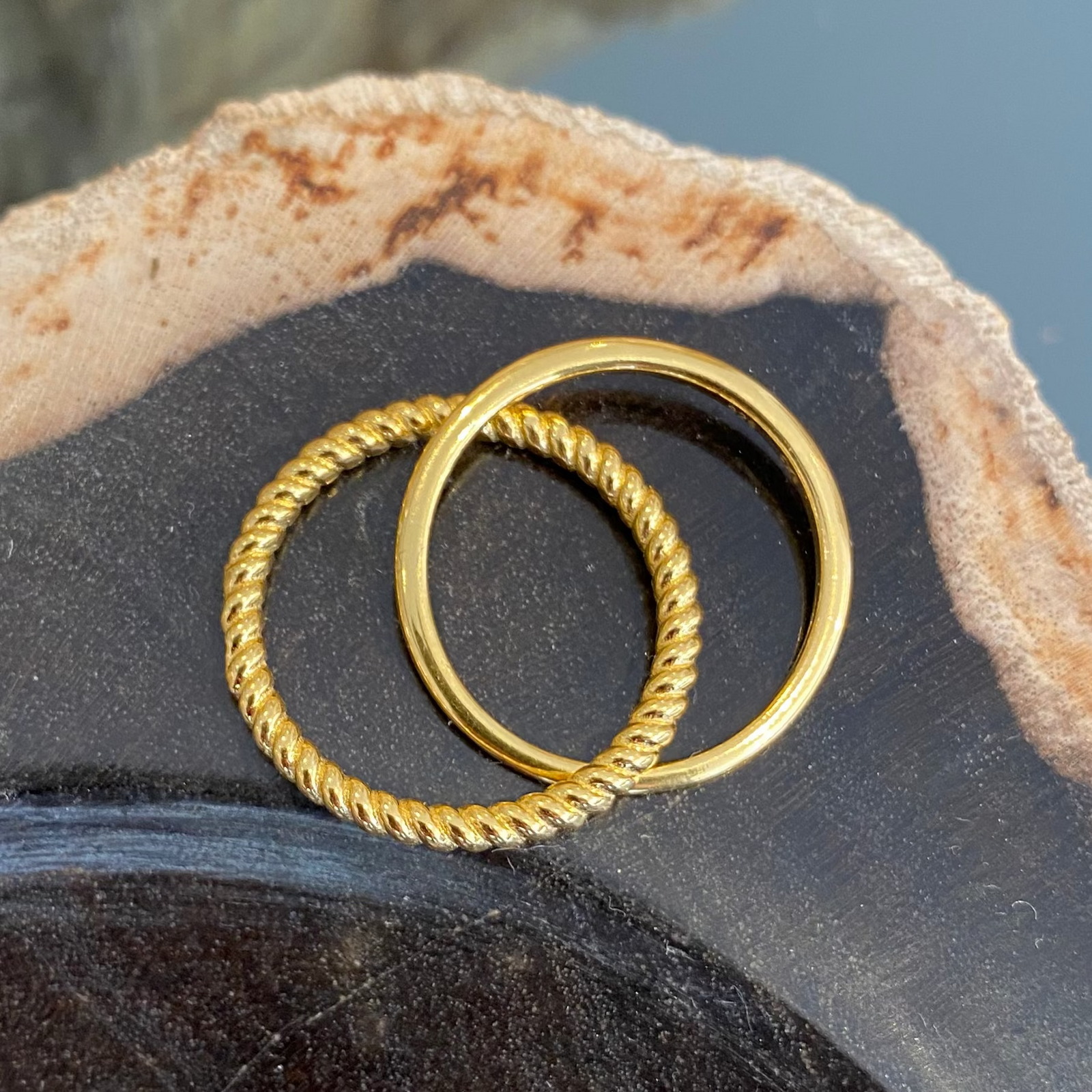 Vermeil Plated Intertwined Double Ring