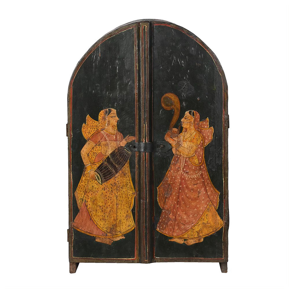 Small Painted Antique Indian Almirah Cabinet Barnbury 