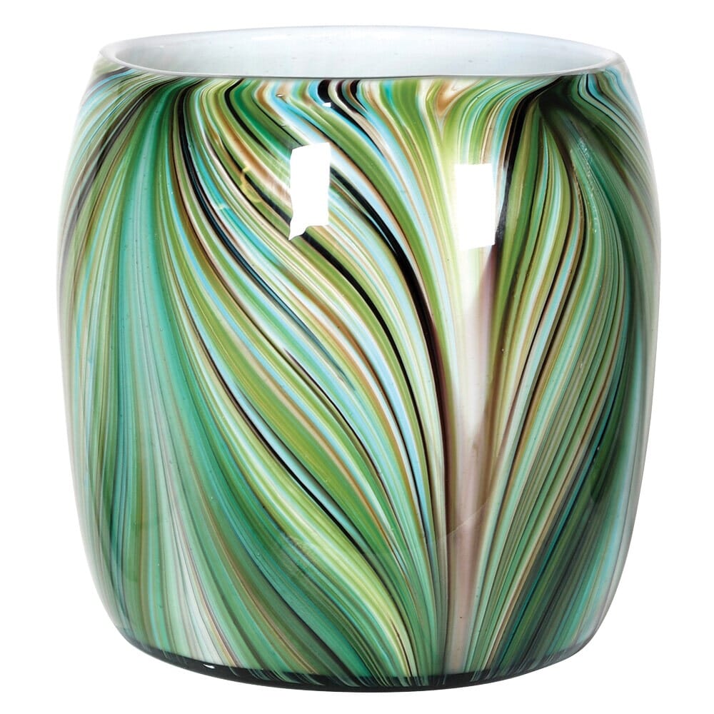 Multi Green Glass Barrel Vase Vase Barnbury 