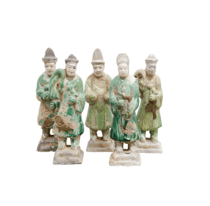 Set of 5 Glazed Terracotta Figures - Barnbury