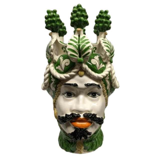 Traditional Sicilian Ceramic Moro Head Vase - 48cm King
