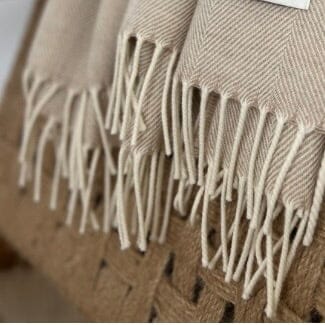 Basswood Supersoft Merino Herringbone Throw Throw Barnbury 