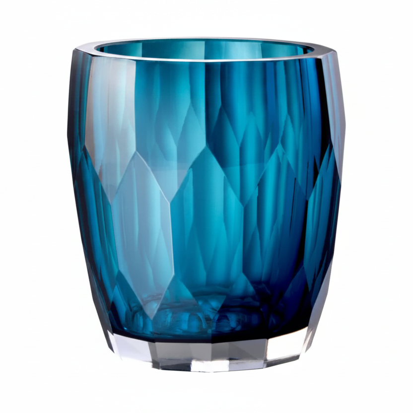 Royal Blue Faceted Glass Vase