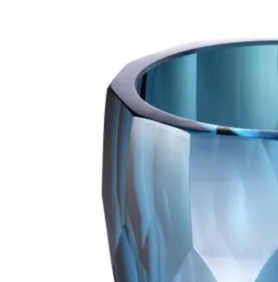 Royal Blue Faceted Glass Vase