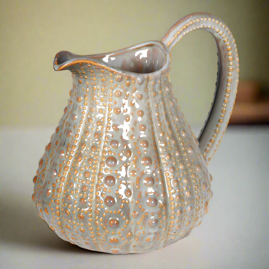 Taupe Porcelain Urchin Pitcher Serving Pitchers & Carafes Barnbury 