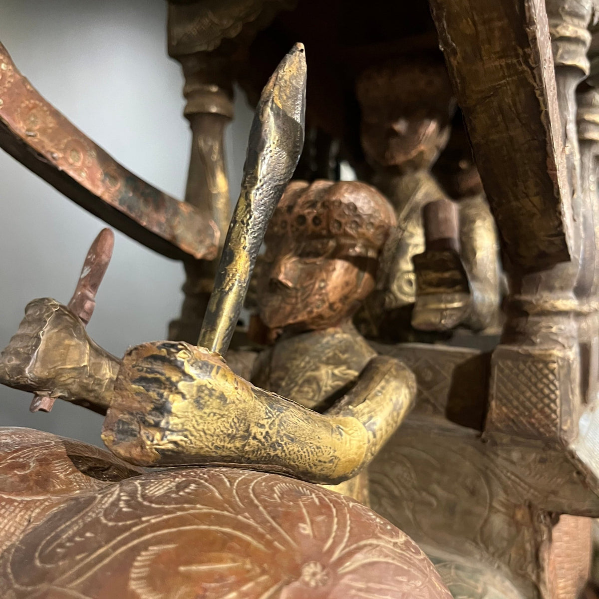 A Pair of Large Artisan-Made Carved Indian Elephants - BARNBURY