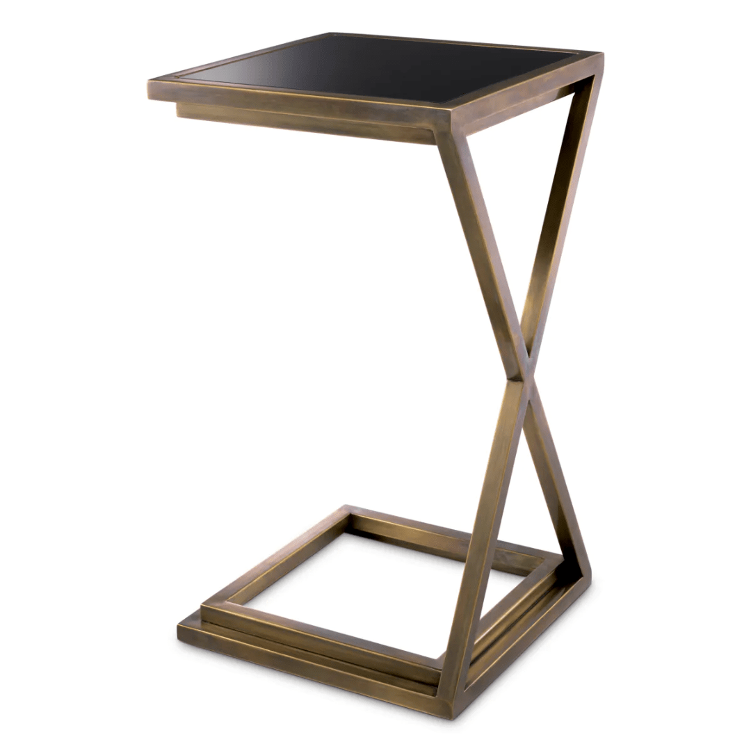 Aged Brass Cross Side Table Tables Barnbury 