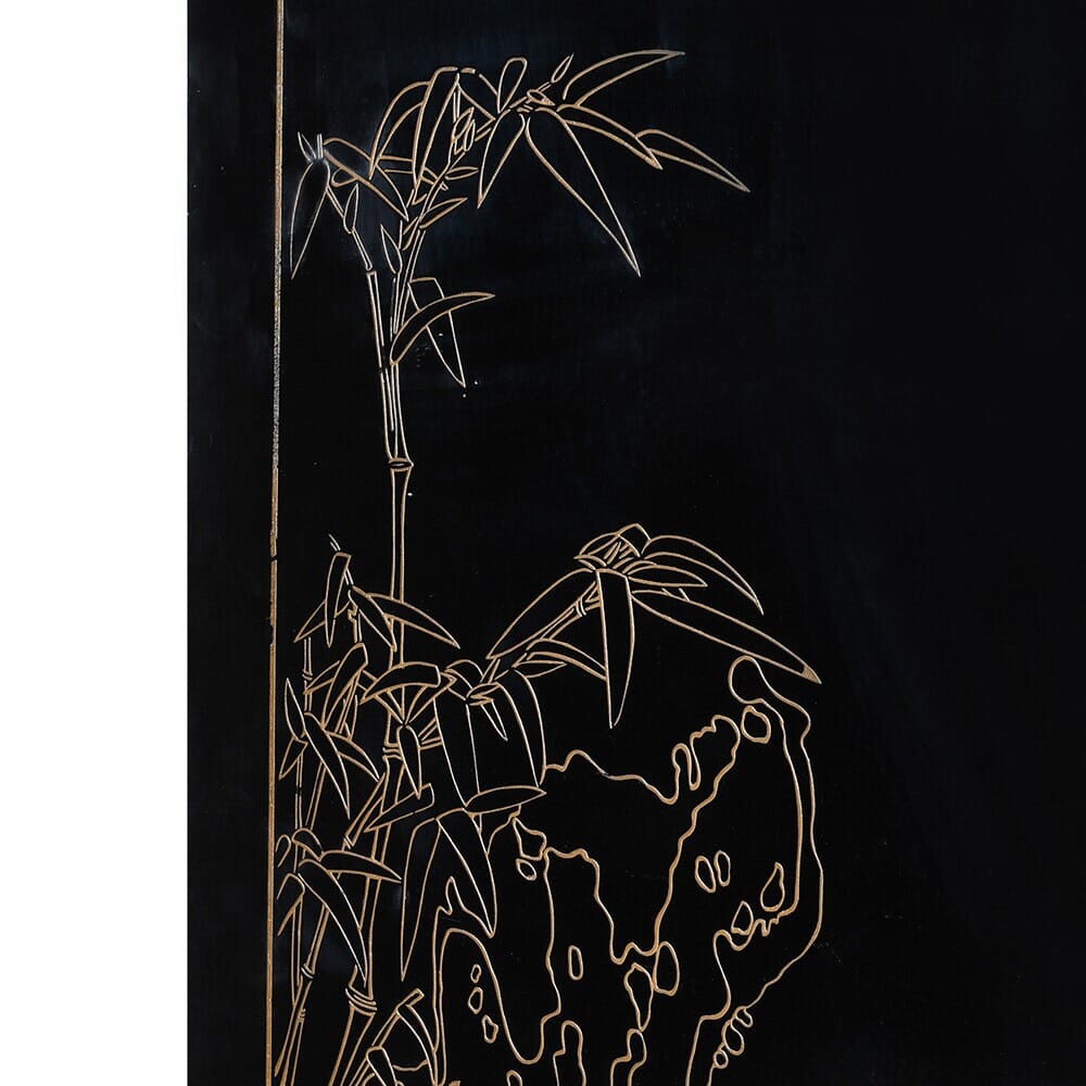 Antique 4 Leaf Lacquered Chinese Screen - BARNBURY