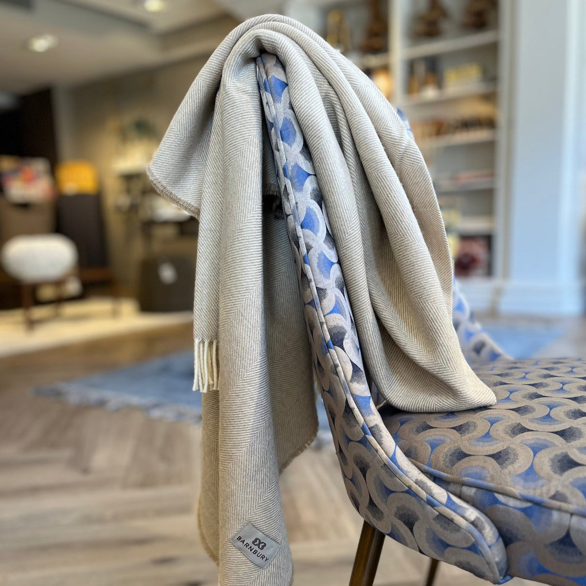Basswood Supersoft Merino Herringbone Throw - BARNBURY