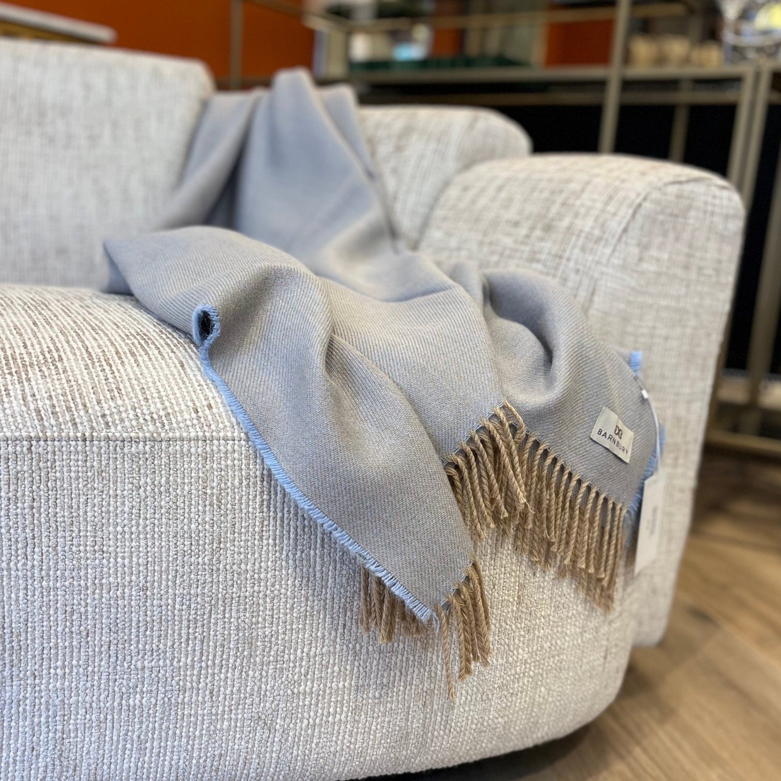 Blue Alpaca & Merino Throw - BARNBURY