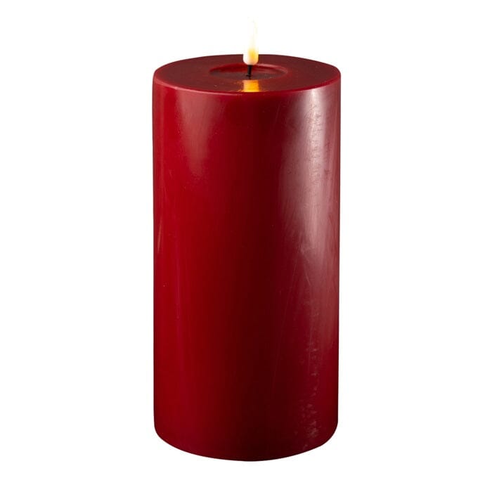 Bordeaux Wax LED Battery Candles Flameless Candles Barnbury 10cm x 20cm 
