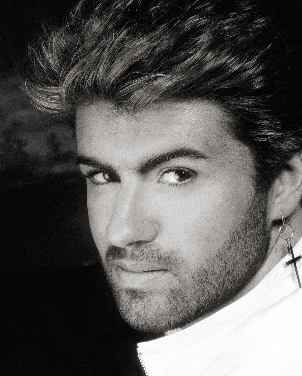 Brian Aris - George Michael, Black and White Portrait, 1987 - BARNBURY