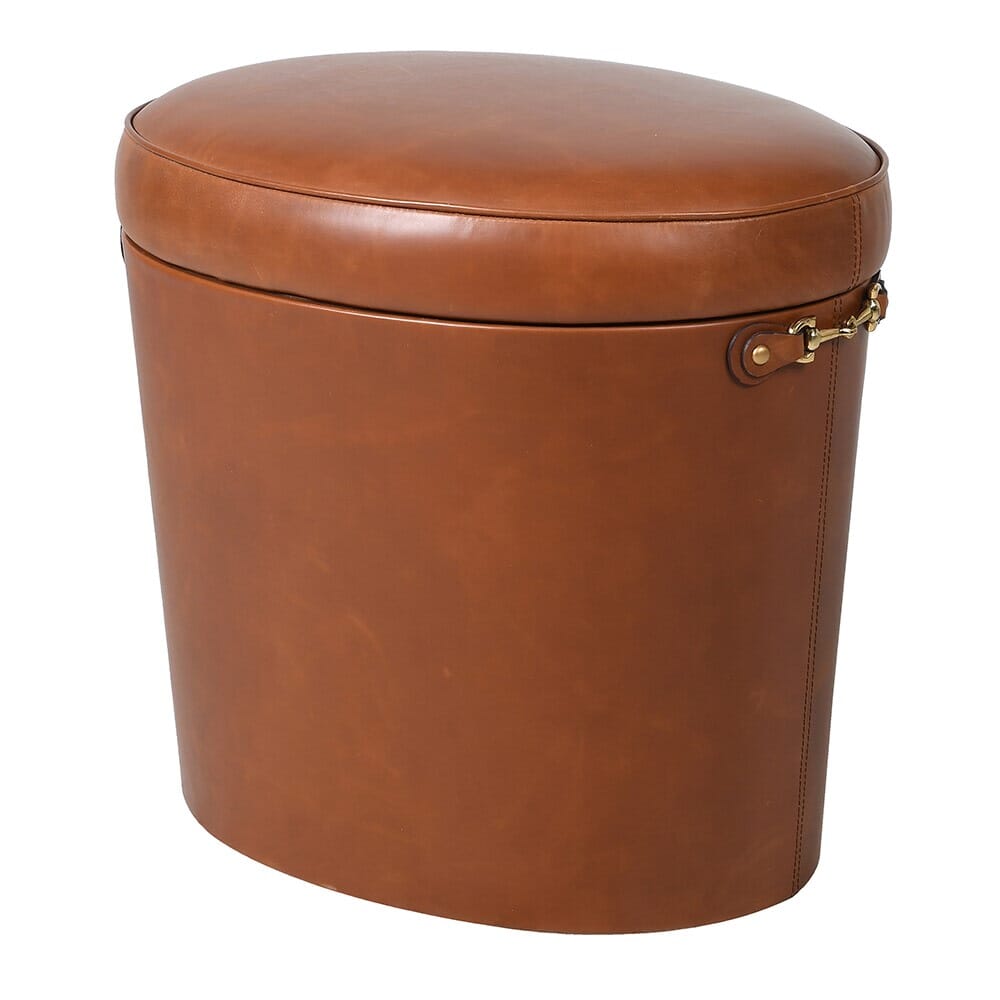 Burghley Leather Storage Stool Footstool Barnbury 