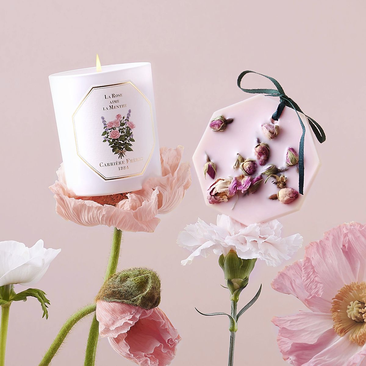 Carrière Frères Rose Mint Scented Candle - BARNBURY