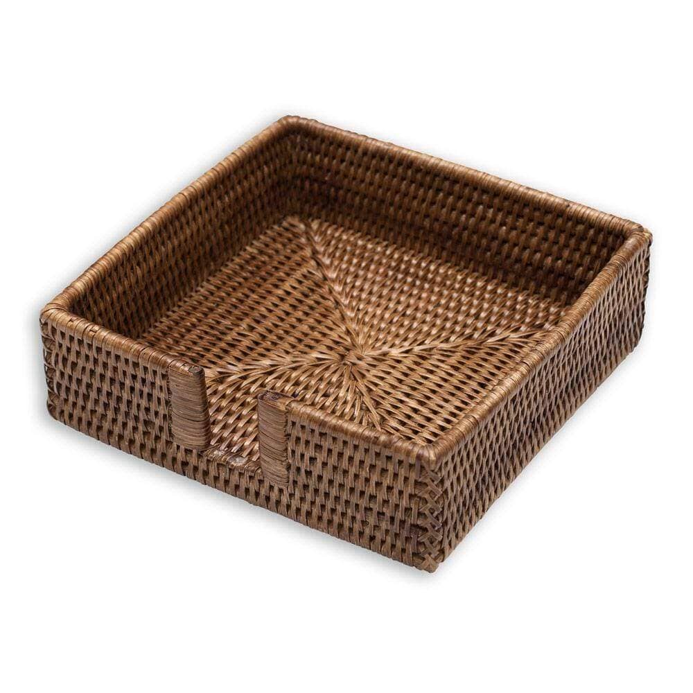Caspari Rattan Lunch Napkin Holder - BARNBURY