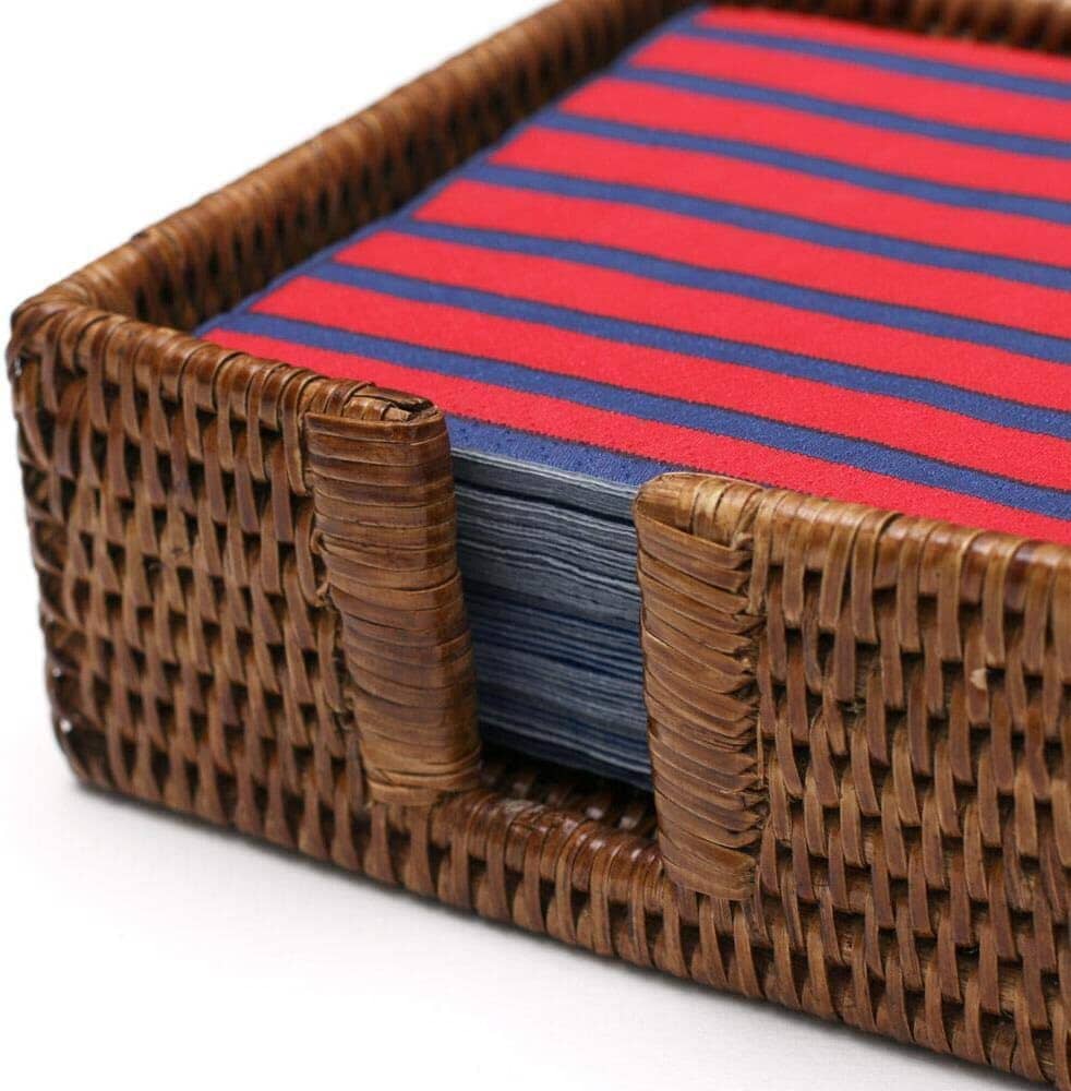 Caspari Rattan Lunch Napkin Holder Napkin Holder Caspari 