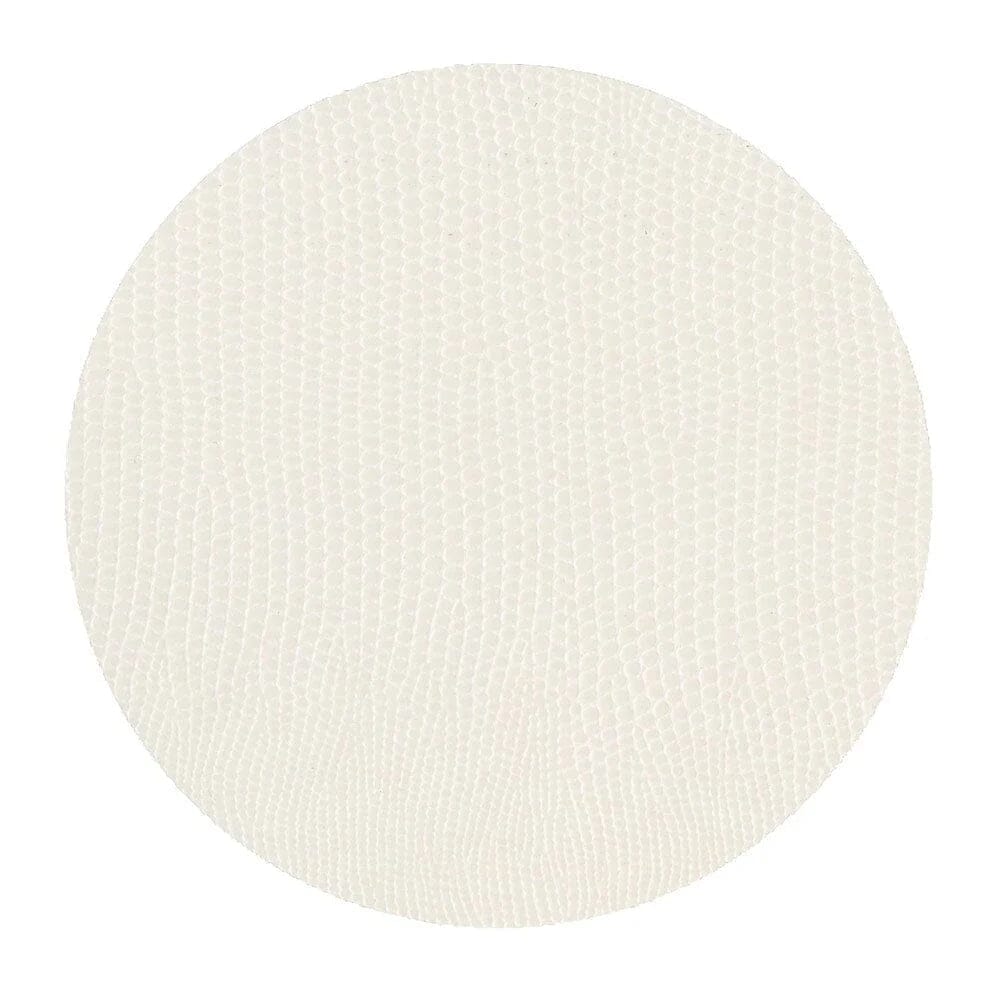 Caspari Round Faux Lizard Placemat - Cream - BARNBURY