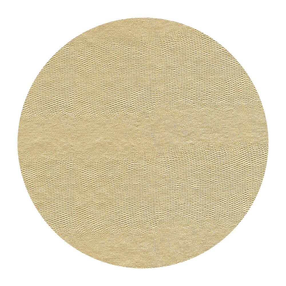 Caspari Round Faux Lizard Placemat - Platinum - BARNBURY