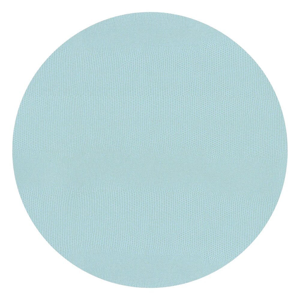 Caspri Round Faux Lizard Placemat - Aqua Placemats Caspari 