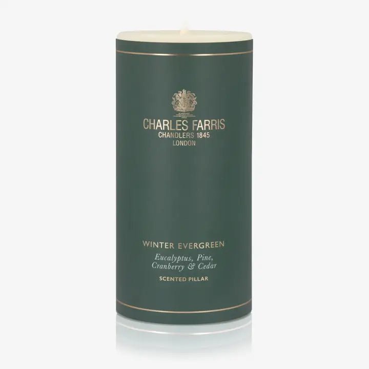Charles Farris Winter Evergreen Scented Pillar Candle - BARNBURY