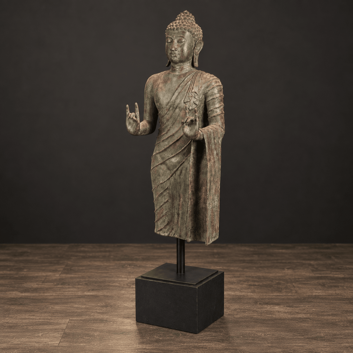 Extra Large Bronze Standing Buddha Statue - BARNBURY