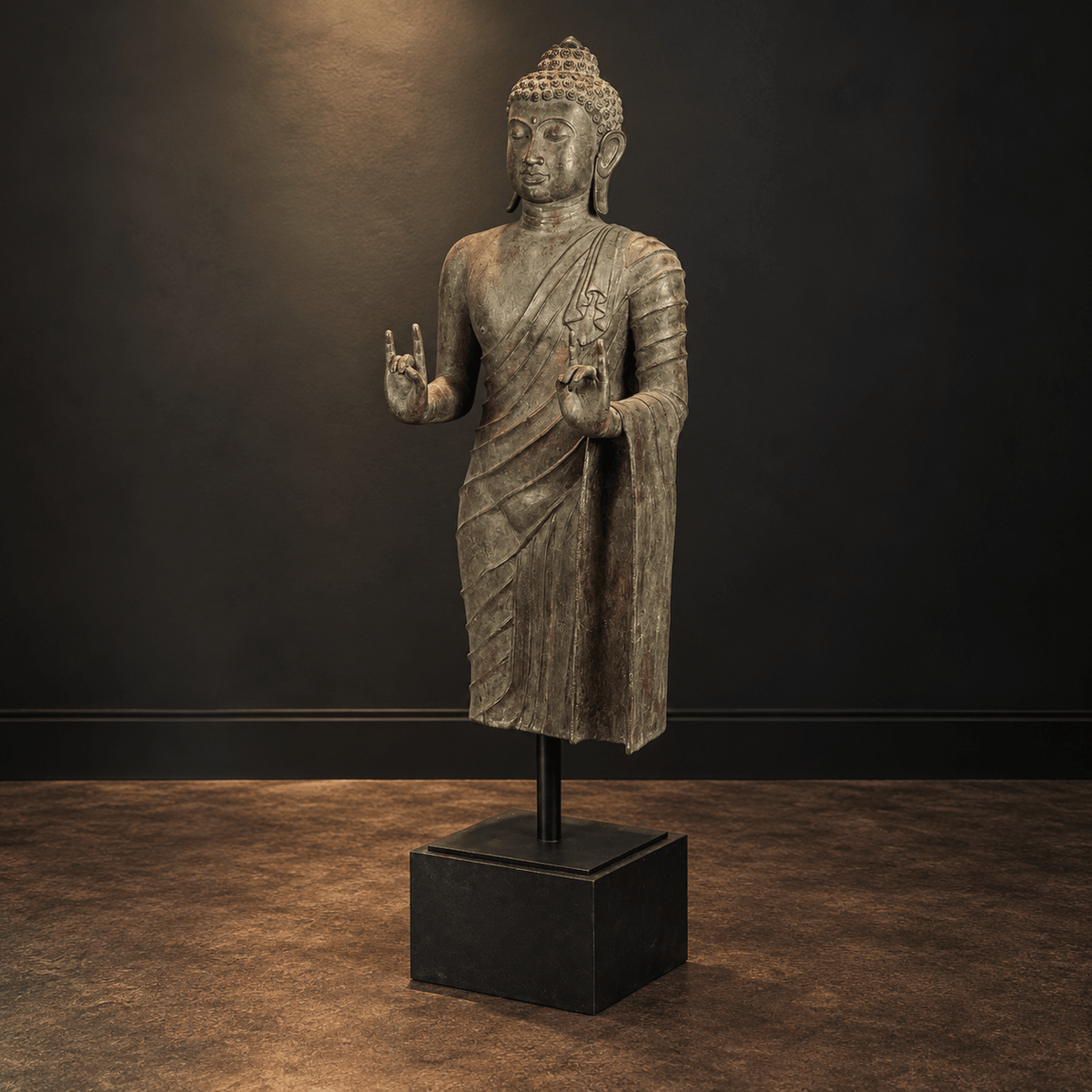 Extra Large Bronze Standing Buddha Statue - BARNBURY