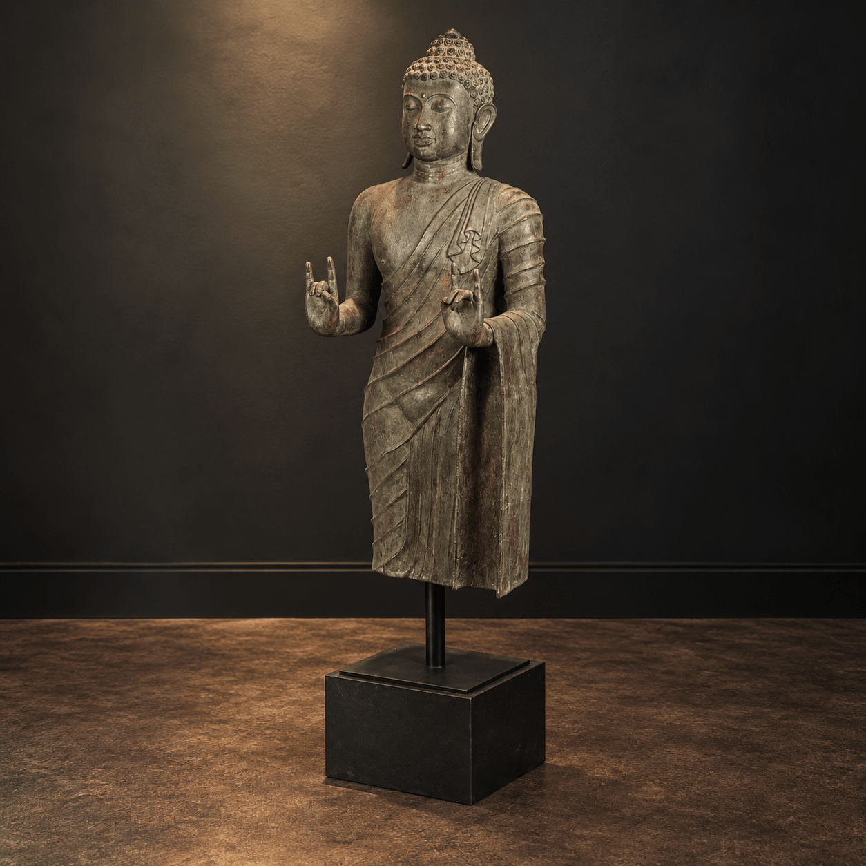 Extra Large Bronze Standing Buddha Statue - BARNBURY