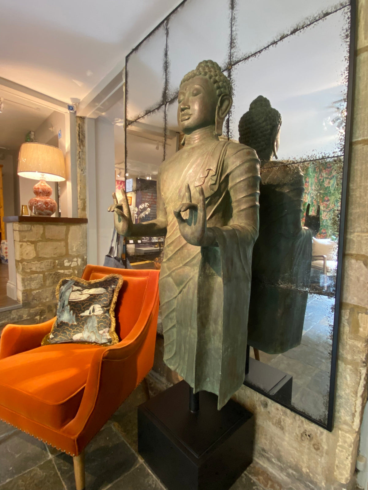 Extra Large Bronze Standing Buddha Statue Art Barnbury 